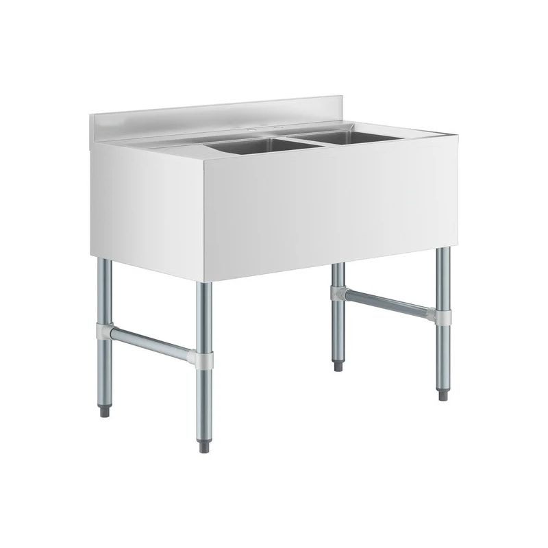 Underbar Sink Two bowls with Left Drainboard 