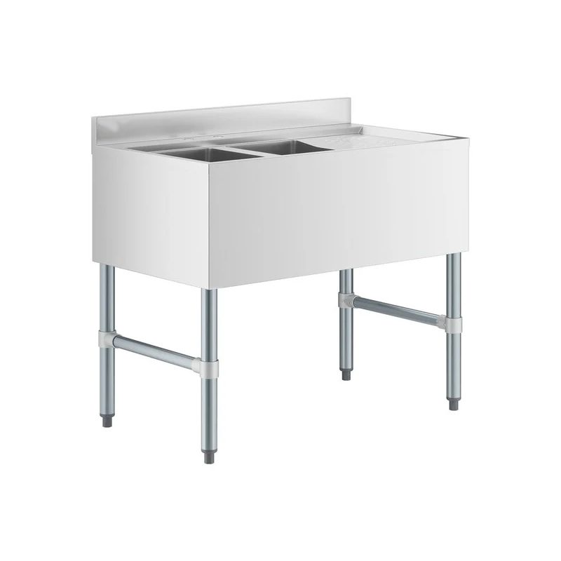 Underbar Sink Two bowls with Right Drainboard 