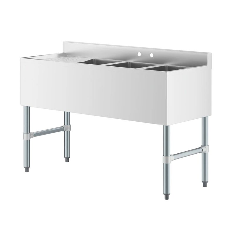 Underbar Sink Three bowls with Left Drainboard 