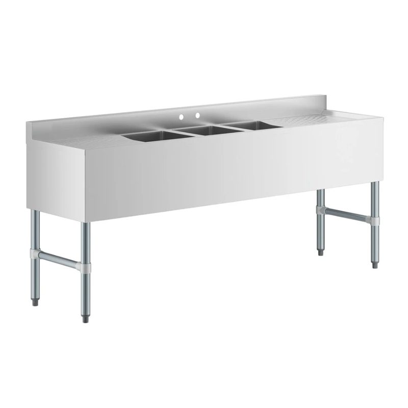 Underbar Sink Three bowls with Two Drainboards 