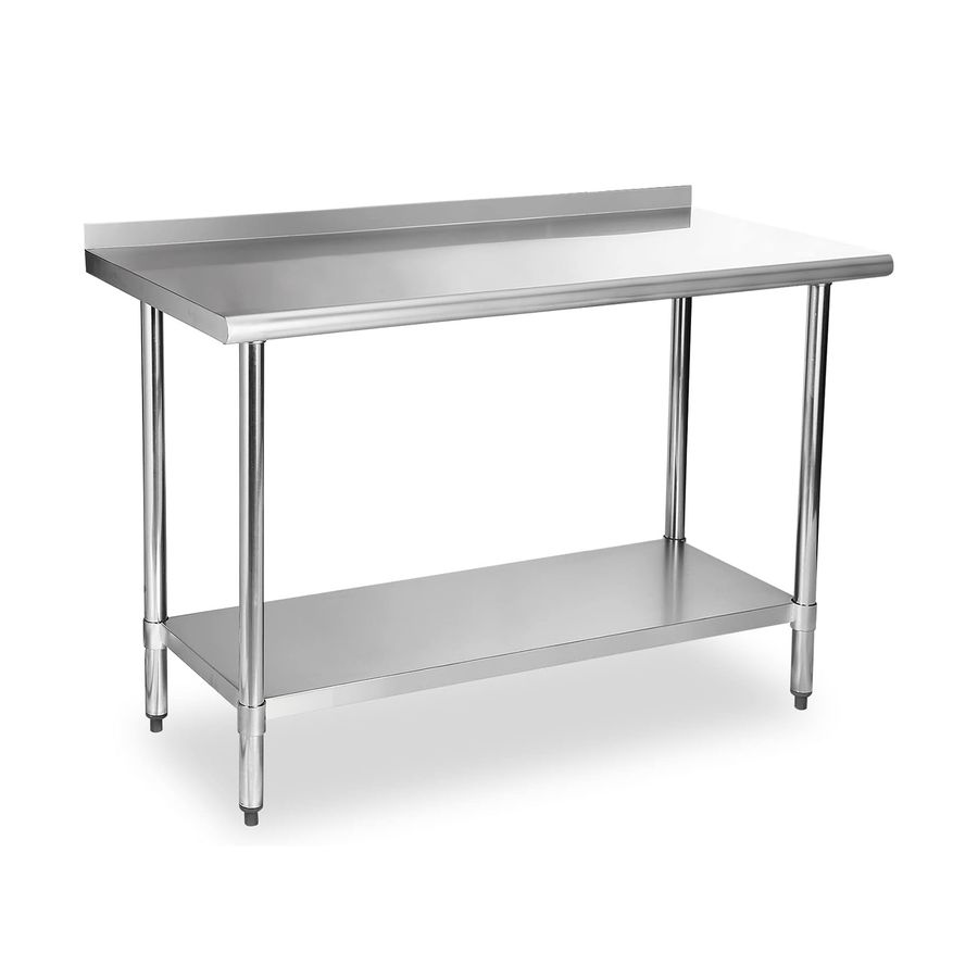 304 Stainless Steel 18 Gauge Work Table 24"X60" with 1.5" Backsplash 2