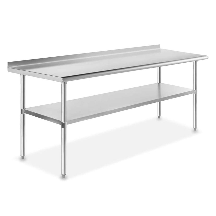 304 Stainless Steel 18 Gauge Work Table 24"X72" with 1.5" Backsplash