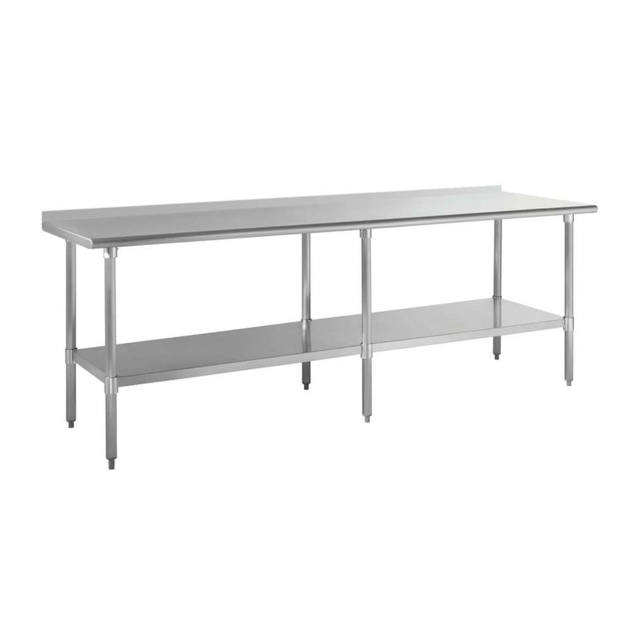 304 Stainless Steel 18 Gauge Work Table 24"X84" with 1.5" Backsplash 4