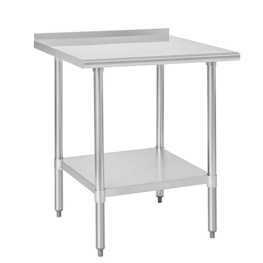 304 Stainless Steel 18 Gauge Work Table 30"X 30" with 1.5" Backsplash 2