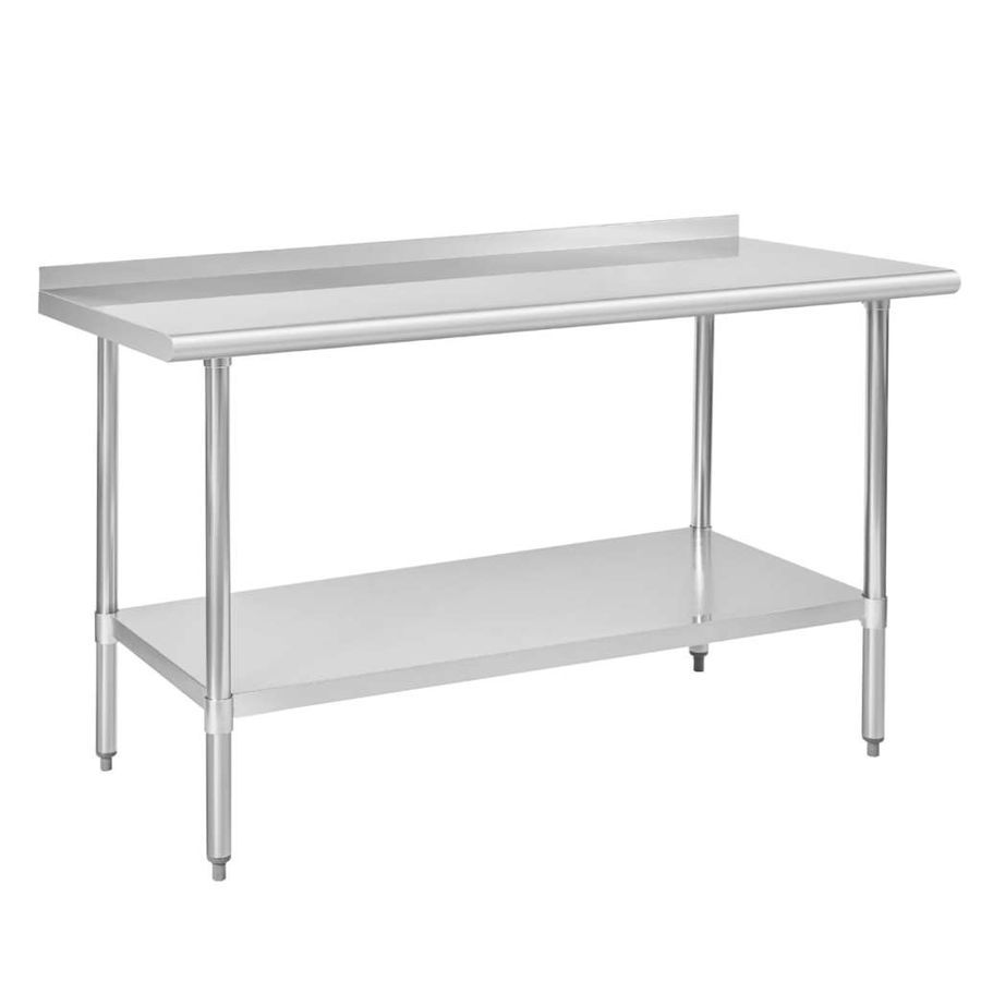 304 Stainless Steel 18 Gauge Work Table 30"X60" with 1.5" Backsplash