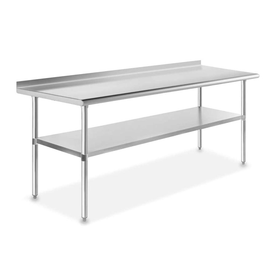 304 Stainless Steel 18 Gauge Work Table 30"X72" with 1.5" Backsplash