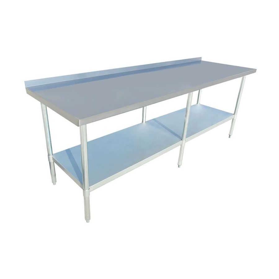 304 Stainless Steel 18 Gauge Work Table 30"X84" with 1.5" Backsplash 3